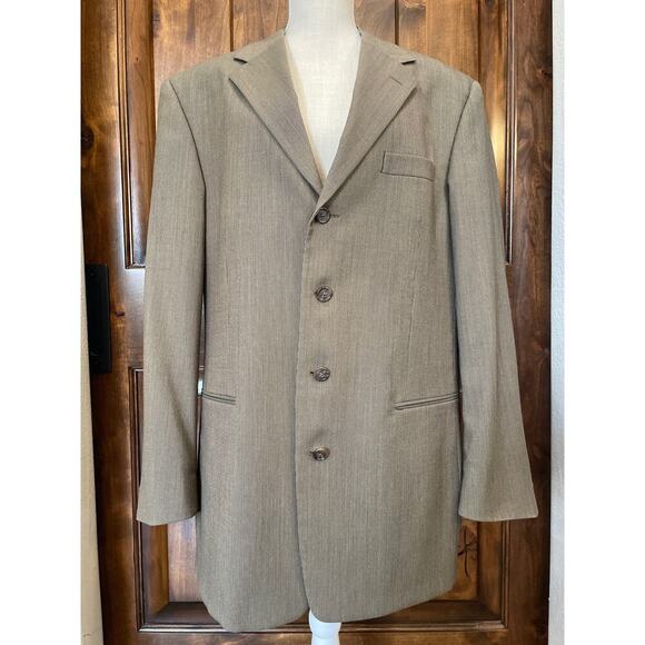 Givenchy Other - Vintage Monsieur by Givenchy 100% Worsted Wool Mens Blazer Jacket 44L Brown/Blk